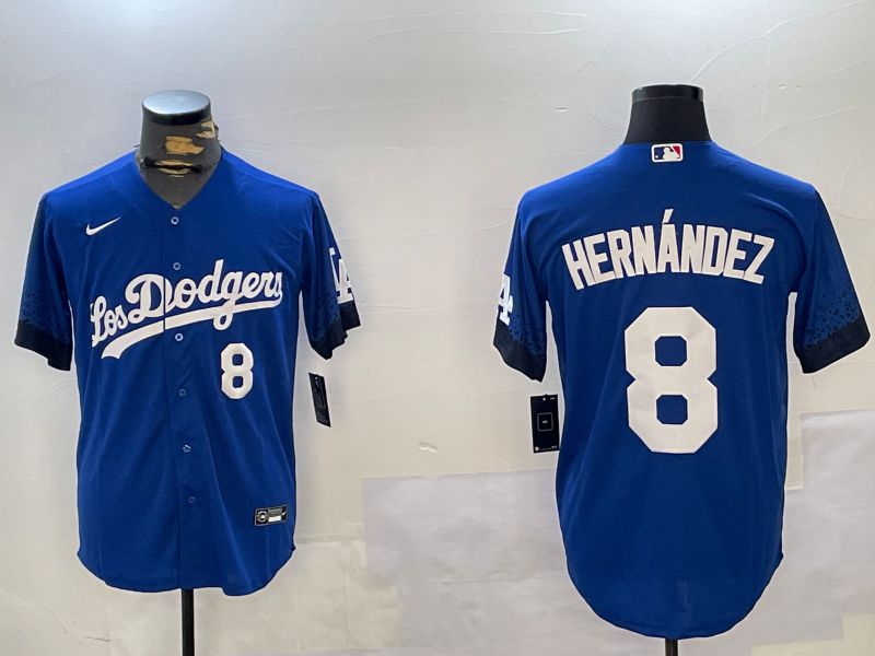 Men Los Angeles Dodgers #8 Hernandez Blue Game 2024 Nike MLB Jersey style 11216->los angeles dodgers->MLB Jersey